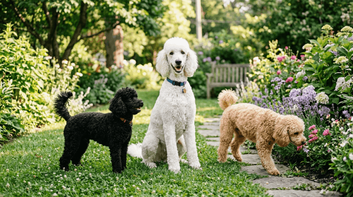 Poodle with digestive health issues and stomach problems